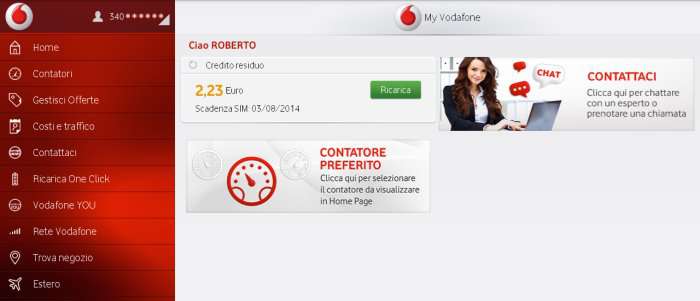 numero credito vodafone sms