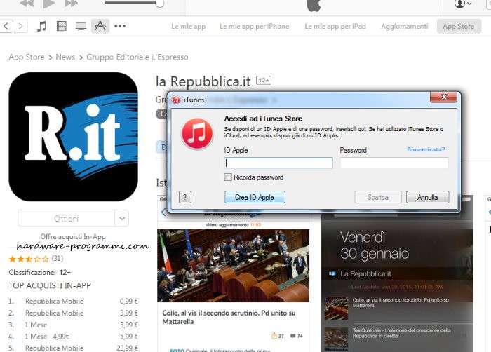 creare account apple