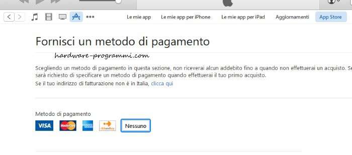 id apple itunes senza carta di credito