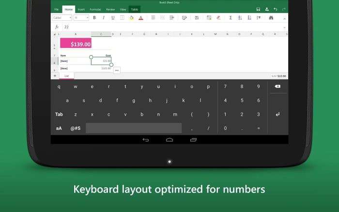 keyboard for excel 3