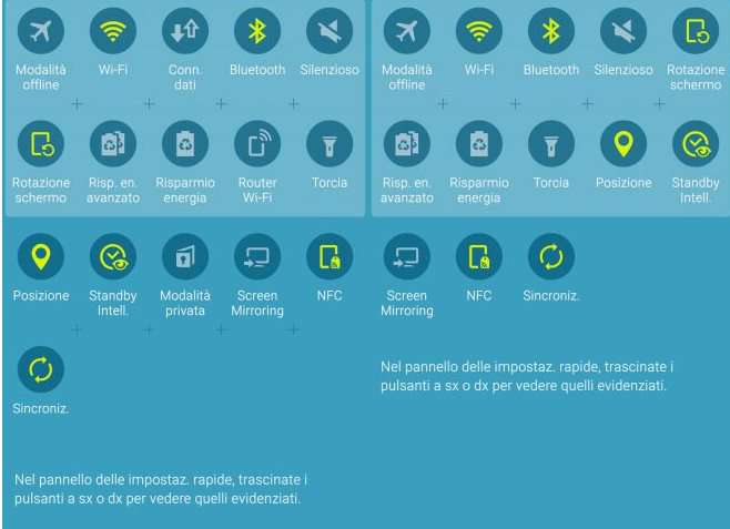 menu tendina icone galaxy s6