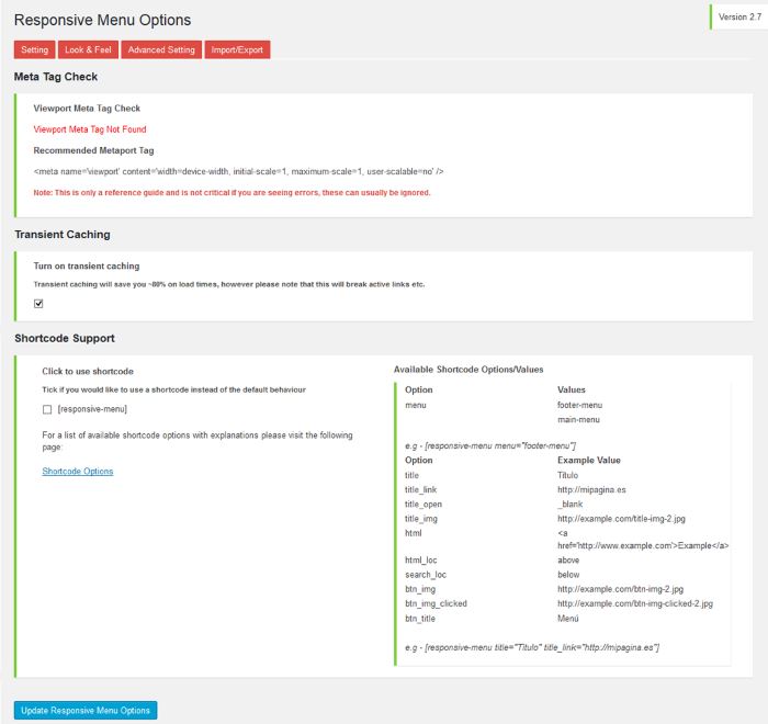 gestione menu responsive wordpress