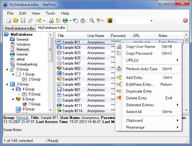 keepass gestore password