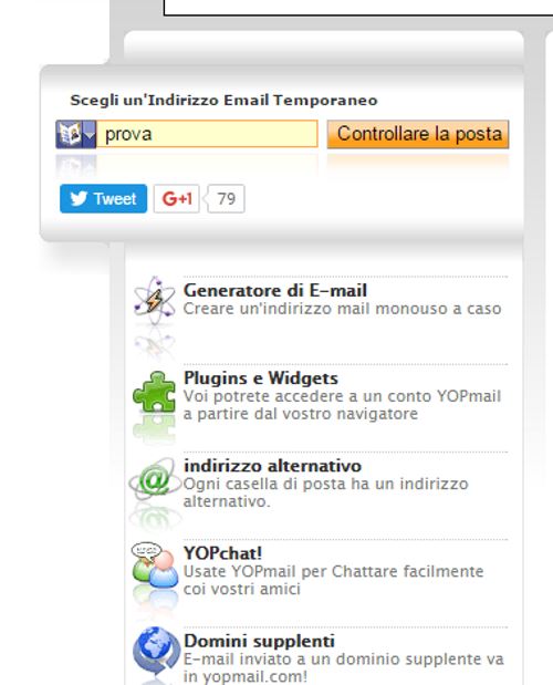 indirizzo email temporaneo