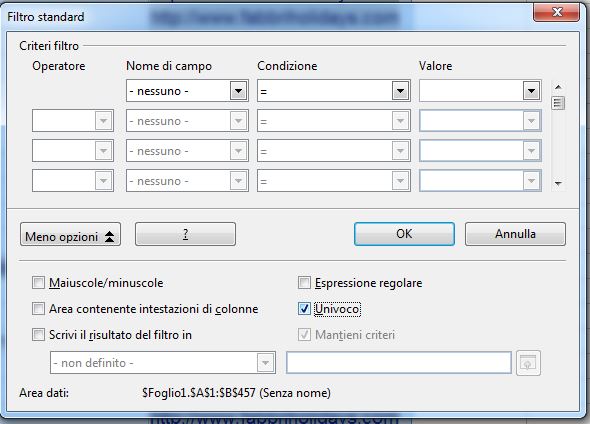 eliminare celle duplicati