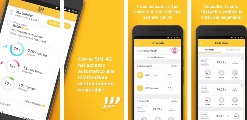 my fastweb app traffico telefonico