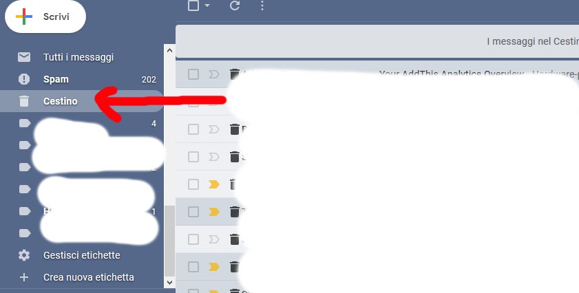 cestino gmail eliminare 2