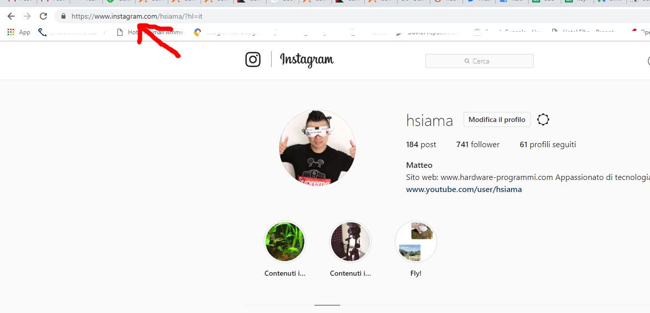 copiare condividere profilo instagram