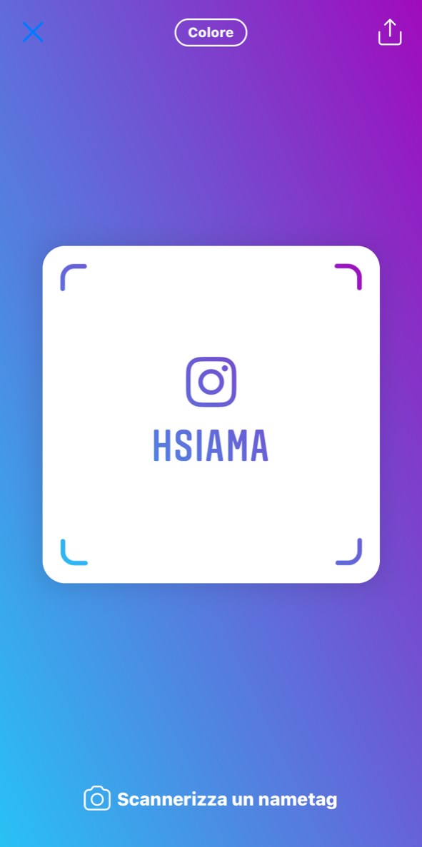 nametag instagram come usare