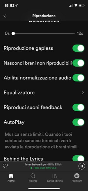 equalizzatore audio Spotify 3