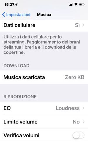 equalizzatore audio iPhone bassi
