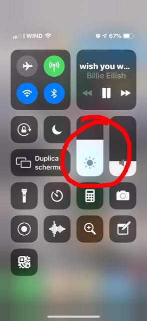 impostare luminosita iphone manuale