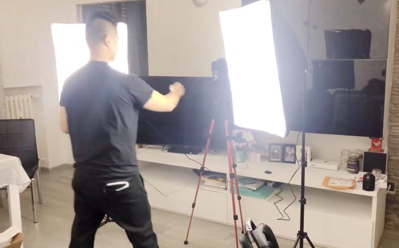 Softbox Kit di Illuminazione Fotografia Kit di Illuminazione Softbox Supporto per Luce Studio Fotografico Asta Telescopica Superiore Braccio Trasversale Lampada Flash Treppiede