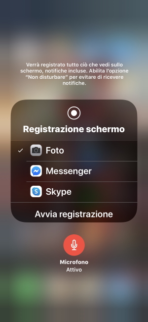 attivare microfono iphone