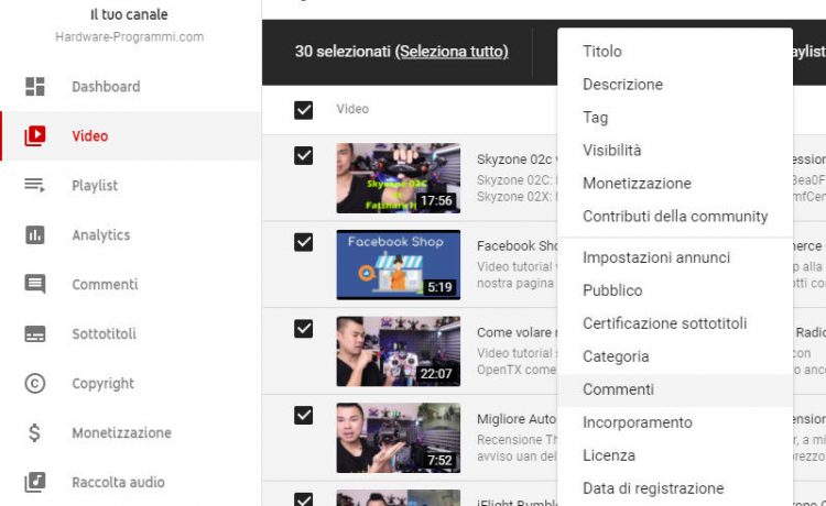 modificare video youtube