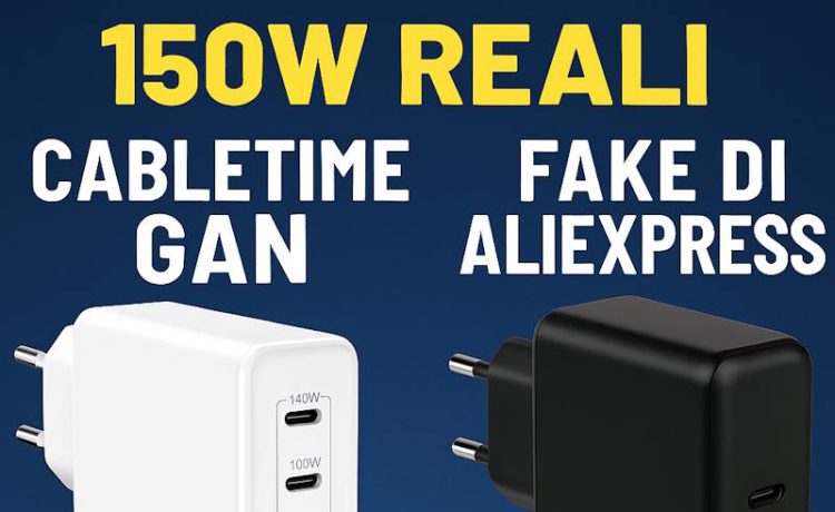 Carica batteria fake vs carica batteria ok 150W