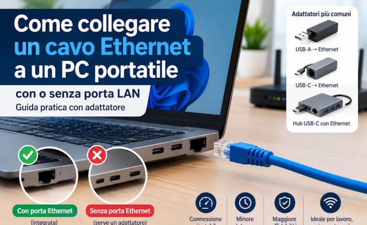 come collegare cavo lan pc notebook
